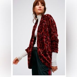 Free People floral velvet blazer